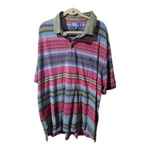 POLO RALPH‎ LAUREN Southwest Serape-Inspired Striped Polo - Size 3XB